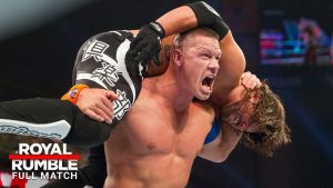 شاهد l ايه جي ستايلز ضد جون سينا – مباراة كاملة على حزام الإتحاد