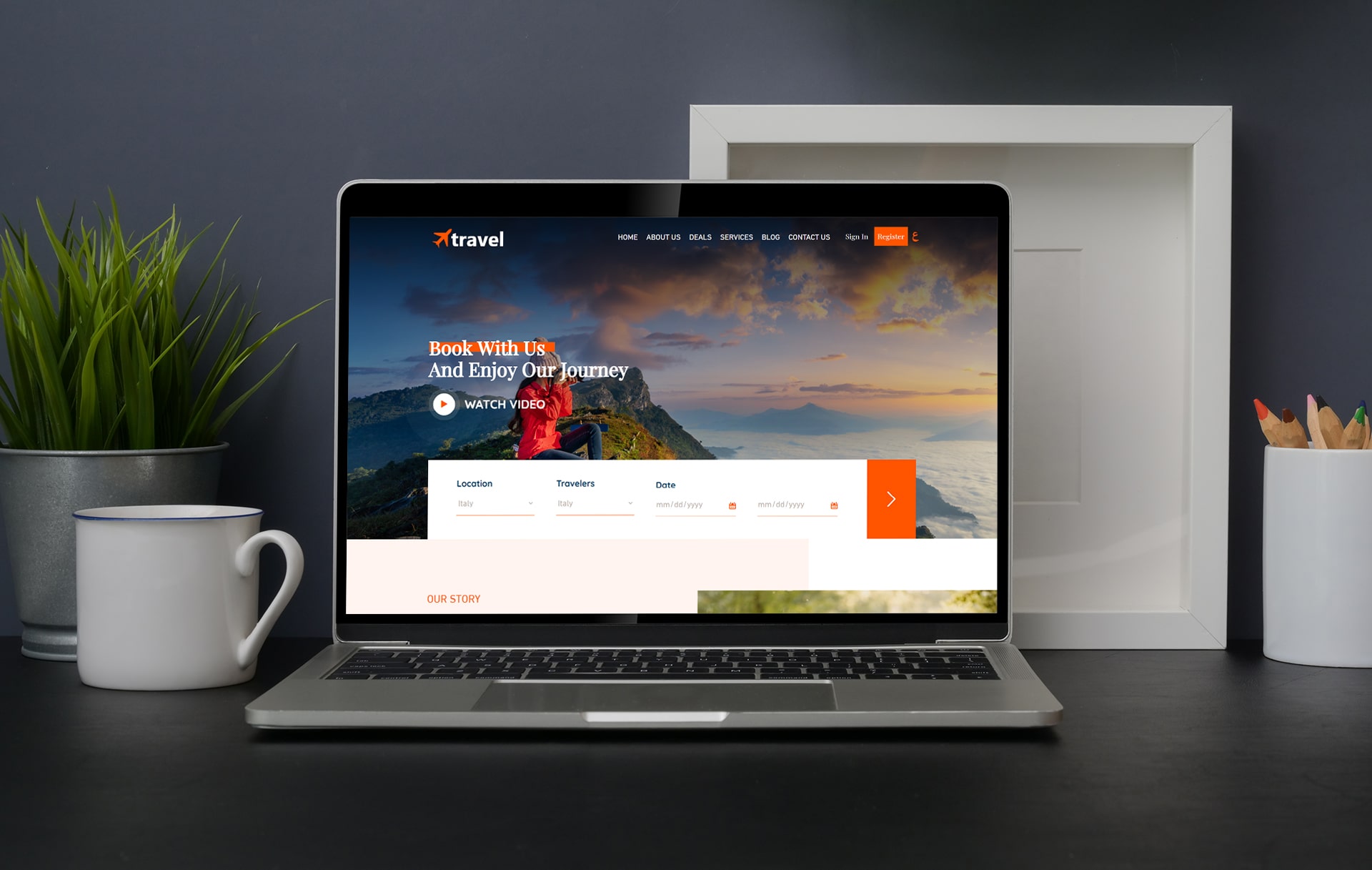 Create a tourism company website in one click
